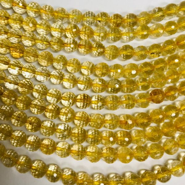 6mm Faceted Citrine Beads