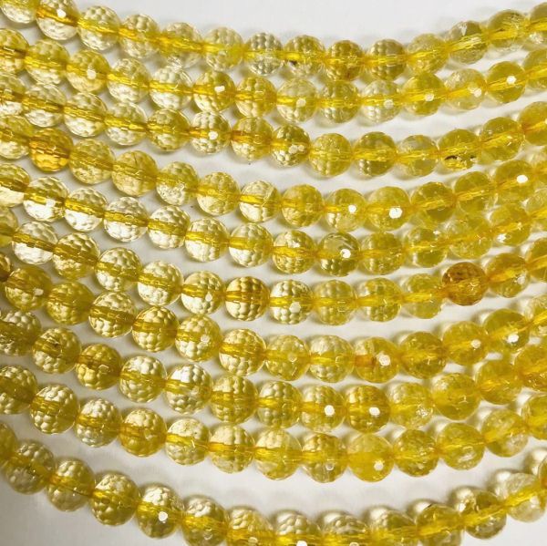6mm Faceted Citrine Beads