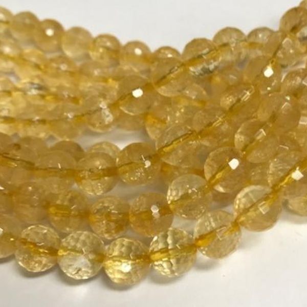 8mm Faceted Citrine Beads