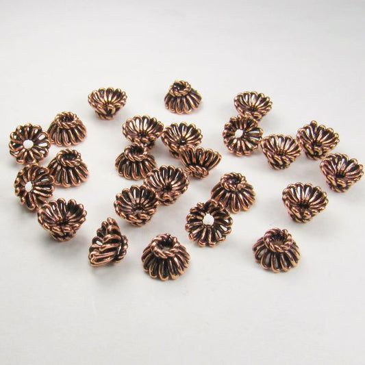 Genuine Copper Bead Caps 8mm GC-354