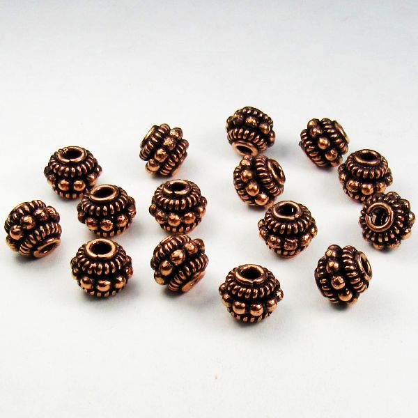 Solid Copper 9mm Large Hole Spacer Beads 15 pcs. GC-323-A