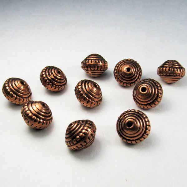Genuine Copper 11mm Bicone Beads 10 pcs. GC-324-A