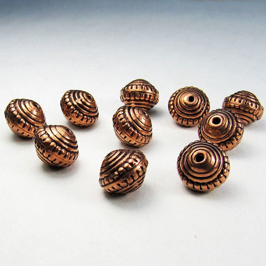 Genuine Copper 11mm Bicone Beads 10 pcs. GC-324-A