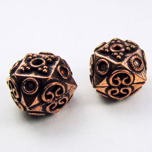 14mm Genuine Copper Beads 2 pcs. GC-388