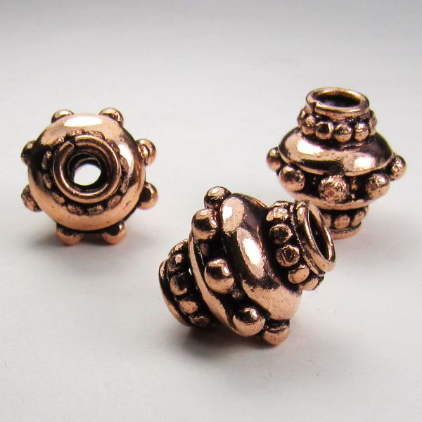 Incredible Genuine Copper Beads 15mm Focal Beads Large Hole Beads 3 pcs. GC-355