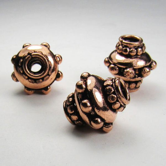 Incredible Genuine Copper Beads 15mm Focal Beads Large Hole Beads 3 pcs. GC-355
