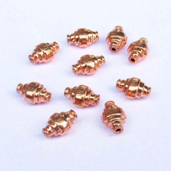 Copper Beads, 12.5mm Elongated Copper Spacer Beads GC-367 Royal Metals Jewelry Supply