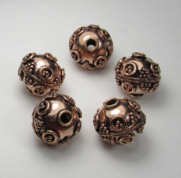 Genuine Copper Beads 17mm Large Hole Copper Beads 2 pcs. GC-350