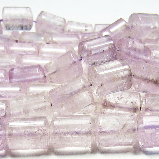 Amethyst Tube Beads 11mm Light Purple Gemstones Barrel Bead 19 pcs. 1/2 Strand