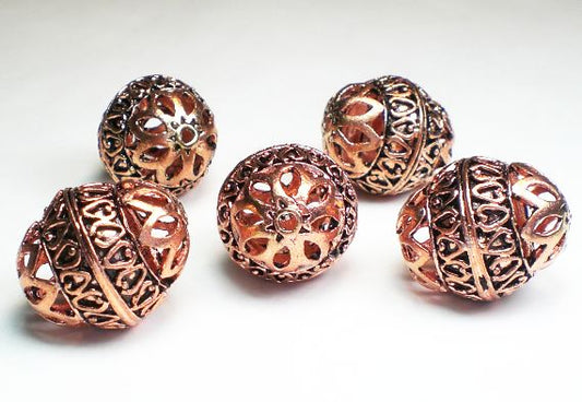 Stunning Genuine Copper Focal Beads 21.5mm 2 pcs. GC-226