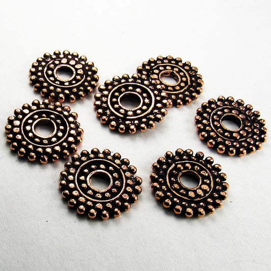 16mm Genuine Copper Disc Bead, Large Hole Copper Bead 4 pcs. GC-371