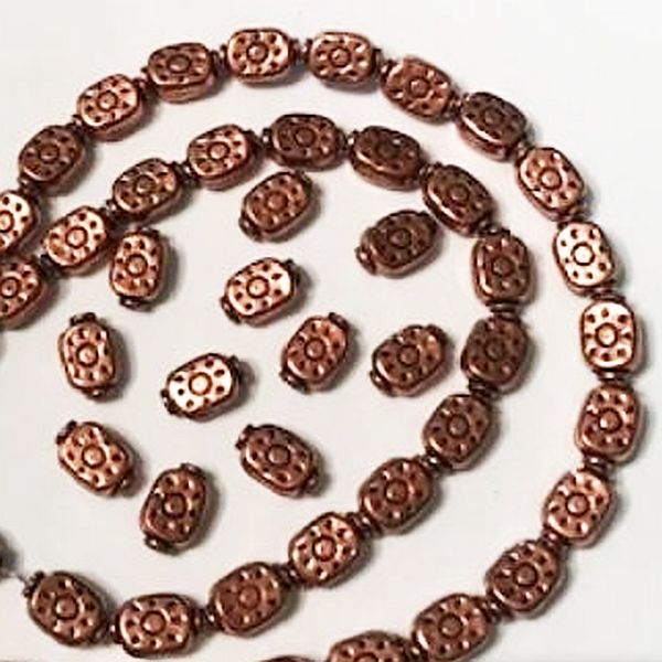 12mm Embossed Genuine Copper Beads Sun Design 10 pcs. GC-397