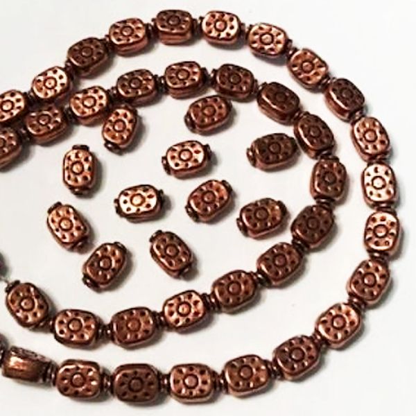 12mm Embossed Genuine Copper Beads Sun Design 10 pcs. GC-397