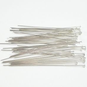 Sterling Silver 1.25 inch Head Pins 26 ga Flat End 50 pcs HP-102