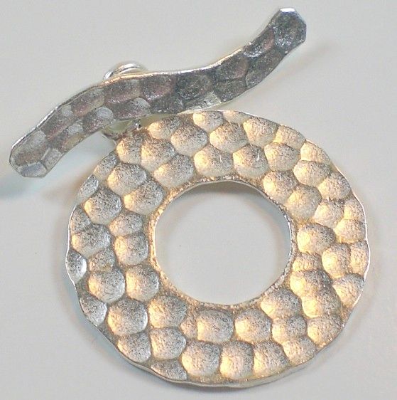 Hammered Karen Hill Tribe Toggle Clasp 16mm Toggle Curved Bar HT-129