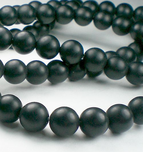 Matte Beads Black Onyx 8mm Full Strand 50 Beads
