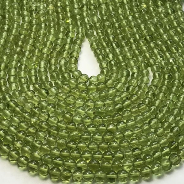 Natural Green Peridot Round 5mm Beads 1/2 Strand (loose beads)