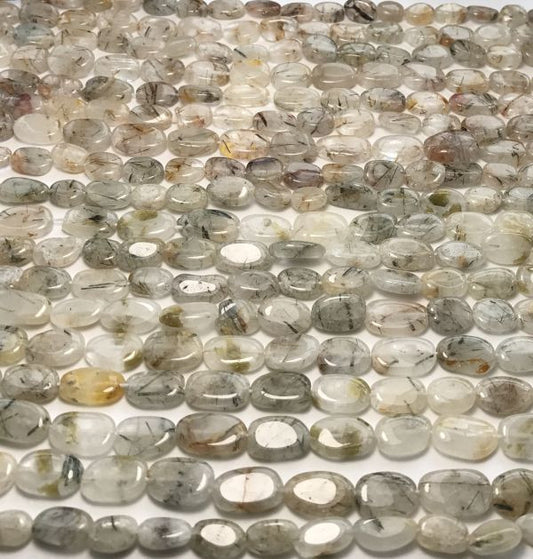 Rutile Quartz Beads Oval Rutilated Quartz Beads 1 Strand