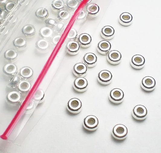 Sterling Silver Beads 5mm Sterling Silver Tire Beads 10 pcs. S-153