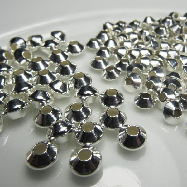 Silver Filled Rombo Bicone Beads 4, 5 or 6mm Choose Your Size 20 pcs. SF-303