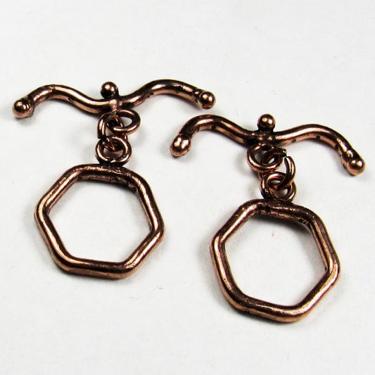 2 Genuine Copper Toggle Clasp Sets With Curved Bar GC-375