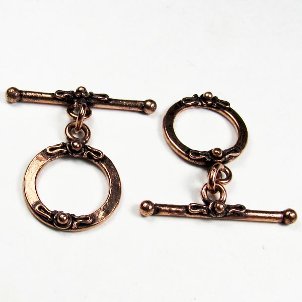 Genuine Copper Decorative Toggle Clasps Sets (2 sets) GC-376