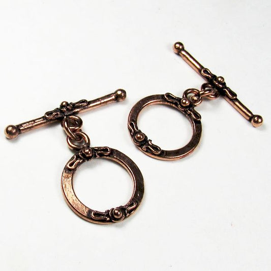 Genuine Copper Decorative Toggle Clasps Sets (2 sets) GC-376