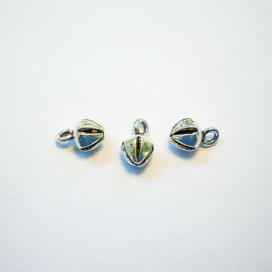Closed Lotus Blossom Flower Charms Karen Hill Tribe Thai Silver Fine Silver Charms 11mm 3 pcs. HT-274