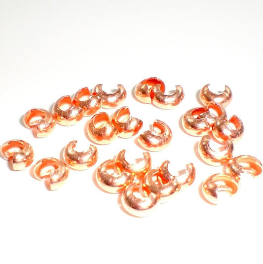 4mm Genuine Copper Crimp Covers 100 pcs. GC-132 - Royal Metals Jewelry Supply