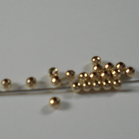14K Gold Filled Round Seamless 2mm Beads 50 pcs GF-101 - Royal Metals Jewelry Supply