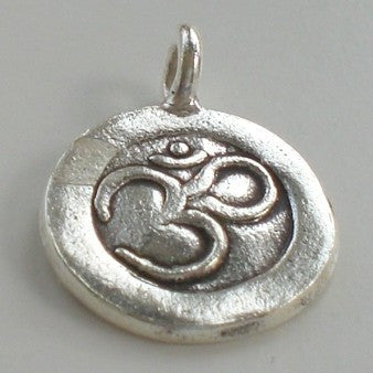 13mm OM Yoga Charm Hill Tribe Fine Silver HT-136 - Royal Metals Jewelry Supply