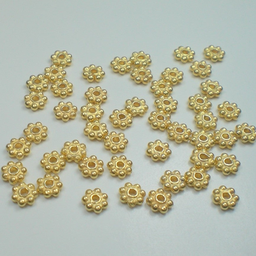 3mm Gold Vermeil Daisy Spacer 50 pcs. GV-119 - Royal Metals Jewelry Supply