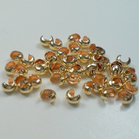 3mm Gold Filled Crimp Covers 20 pcs. GF-113 - Royal Metals Jewelry Supply