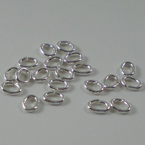 Tiny Oval Jump Rings 3x4 Sterling Silver 20 pcs. M-102