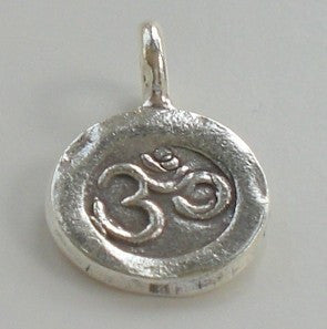 11mm OM Yoga Charm Karen Hill Tribe Fine Silver HT-135 - Royal Metals Jewelry Supply