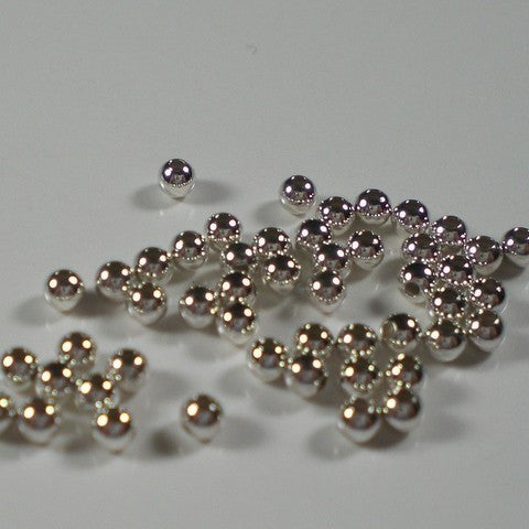 Round Seamless Spacer Beads 2.5mm Sterling Silver 50 pcs S-108