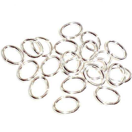 Sterling Silver Oval Jump Rings 4x6mm 19 ga. 20 pcs. JR-104-B