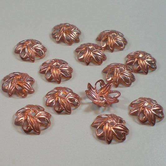 10mm Uncommon Bead Caps Genuine Copper 36 pcs. GC-134 - Royal Metals Jewelry Supply