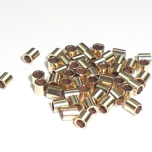 2mm Gold Filled Crimp Tubes Beads 50pcs. GF-112 - Royal Metals Jewelry Supply