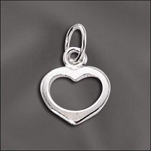Silver Filled Charm Open Heart Dangle 5 pcs. SF-120