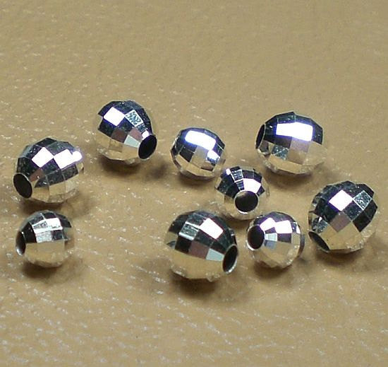 4mm Sterling Silver Mirror Beads Round 12 pcs S-136 - Royal Metals Jewelry Supply