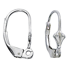 Sterling Silver Fleur-de-lis Lever Back Earrings 2 Pairs E-100
