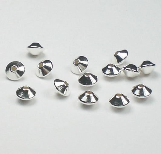 Brushed Sterling Silver Beads, 13mm Coin Beads, Flat Beads 3 pcs. S-160