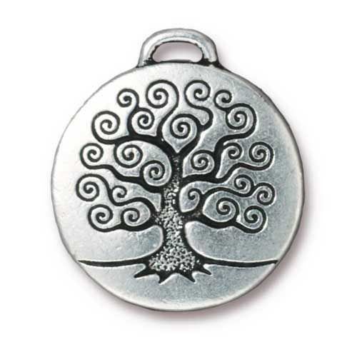Tree Of Life Pendants Antiqued Fine Silver  or Copper Finish TierraCast 2 pcs. 94-2304
