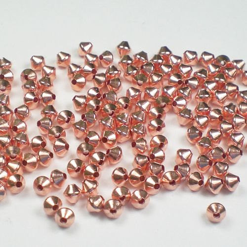 3mm Bicone Beads Genuine Copper 144 pcs. GC-183 - Royal Metals Jewelry Supply