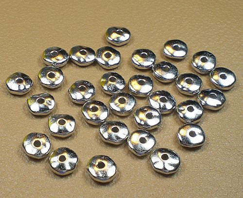 7mm Rhodium, Fine Silver, Brass Oxide or Copper Finish Unique Organic Baroque Nugget Spacer Bead TierraCast 30 pcs. 93-0436 - Royal Metals Jewelry Supply