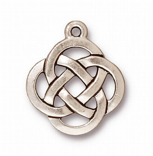 Open Round Celtic Knot Charm Pendant Fine Silver or Copper Finish TierraCast 4 pcs. 94-7505