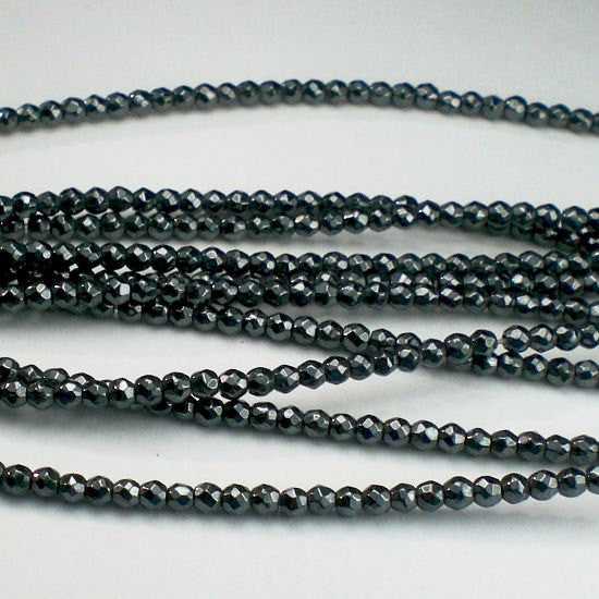 4mm  Faceted Hematite Round Beads 1/2 Strand - Royal Metals Jewelry Supply