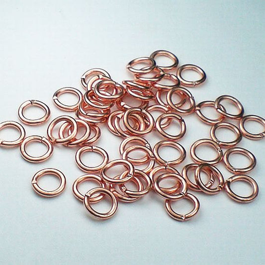 6mm Solid Copper Jump Ring Open 18 Gauge 50 pcs. GC-188 - Royal Metals Jewelry Supply