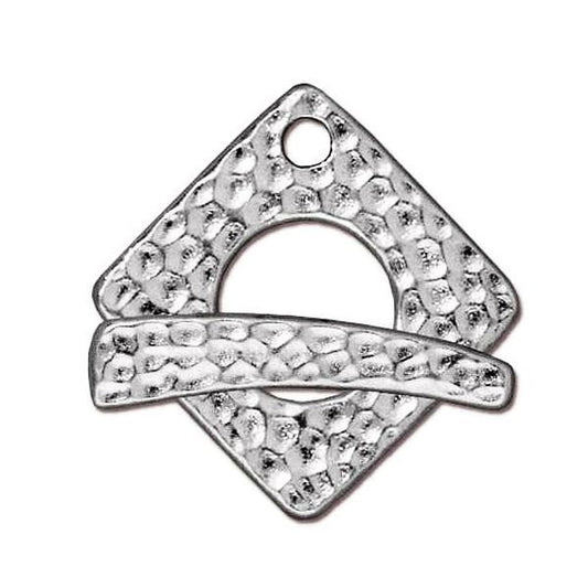 Toggle Clasp Sets Hammertone Square Rhodium or Copper Finish TierraCast 2 pcs. 94-6121